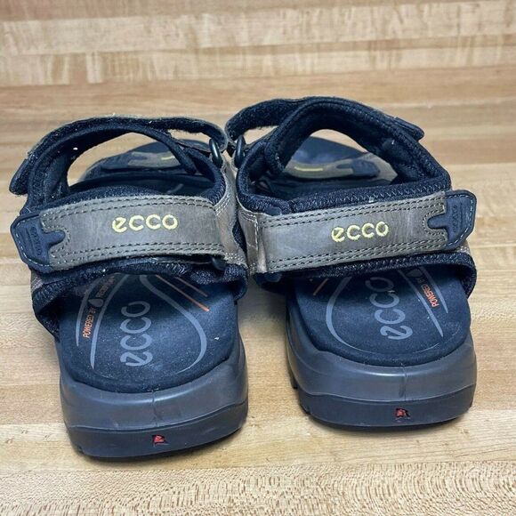 Ecco Mens Open Toe Adjustable Strap Leather Flat Sports Sandal Olive Size US 11 - Picture 5 of 6